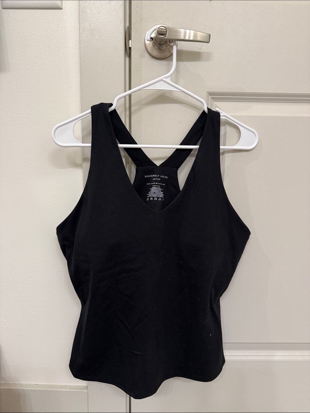 Sincerely Jules Black V-Neck Racerback Tank Top